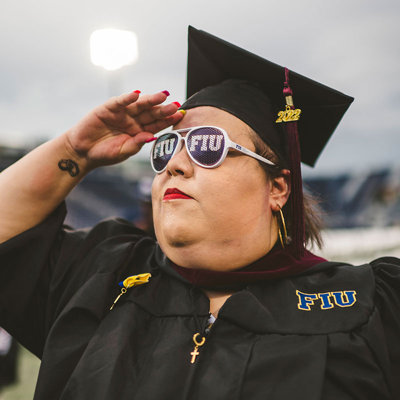 FIU student at Spring 2022 commencement